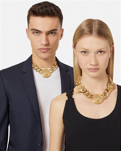 versace resin medusa necklace|versace necklace real gold.